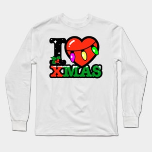 I heart christmas lights xmas Long Sleeve T-Shirt